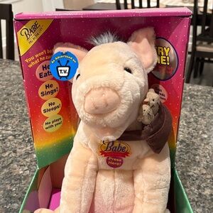 Plush Toy with Mouse Companion - Cream